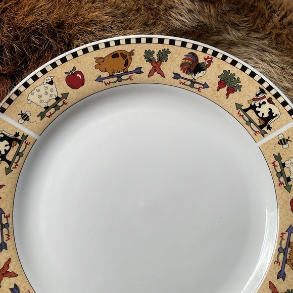 Country Gathering Majesticware Oneida Stoneware Serving Chip Plate Dish Platter - Picture 3 of 7